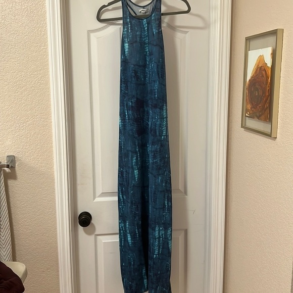 American Eagle Outfitters Blue Tie Dye Watercolor Racerback Maxi Tank Dress -M - Picture 6 of 7